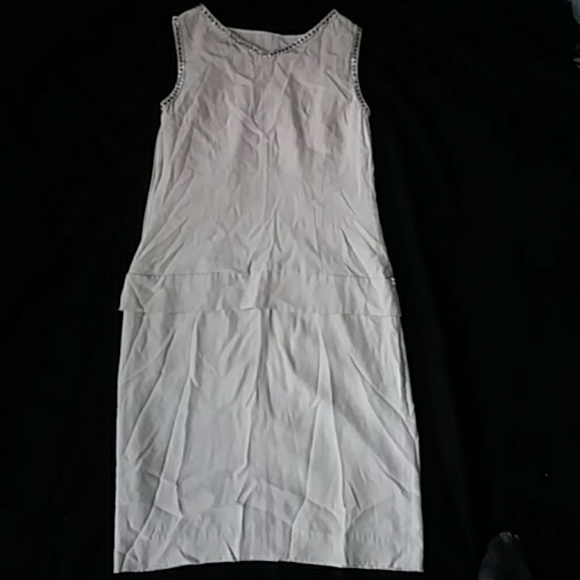 MAGASCONI COECTION BEIGE SILK FLAPPER DRESS, 4 - Picture 2 of 6